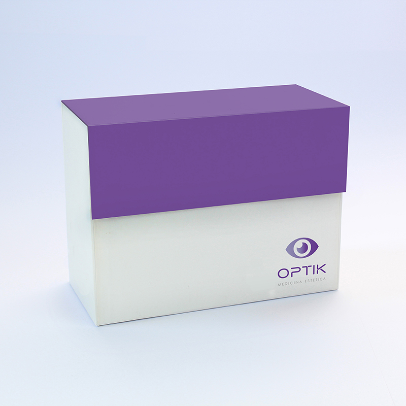 Brintel caja contenedora para muestras opticas purpura
